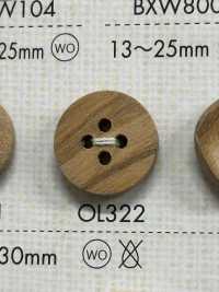 OL322 Natural Material Wood 4-hole Button DAIYA BUTTON Sub Photo