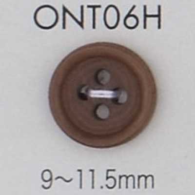ONT06H Natural Material Corozo Nut Rimmed 4-Hole Button