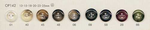 OP142 Elegant Buffalo Horn-Style 4-Hole Polyester Button