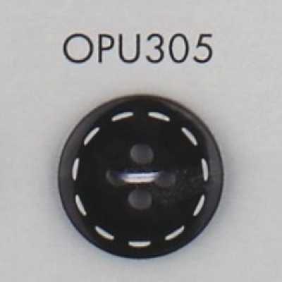 OPU305 Stitch Design 4-Hole Tortoiseshell-Style Polyester Button