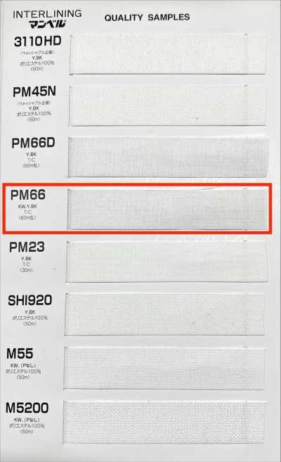 PM66 Inber Series Fusible Interlining (Tape), Soft Type