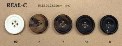 Buffalo Horn Matte 4-Hole Button