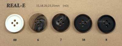 REAL-E Water Buffalo Matte 4-Hole Horn Button