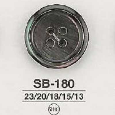 SB180 Black Mother-of-pearl Shell 4-hole Button
