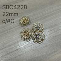 SBC4228 Glass/High Metal Half-Round Half-ring Shank Button IRIS Sub Photo