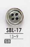 SBL17 Black Mother-of-pearl Shell 4-hole Button Colorless