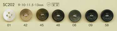SC202 DAIYA BUTTONS Impact-Resistant HYPER DURABLE Series Buffalo-Horn-Style Polyester Button