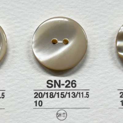 SN26 Natural Material Takase Shell Two-Hole Glossy Button
