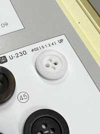 U230 [Buffalo Style] 4-hole Button, Glossy, Bordered, For Dyeing NITTO Button Sub Photo