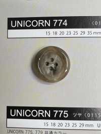 UNICORN774 [Buffalo Style] 4-hole Button With Border And Gloss NITTO Button Sub Photo
