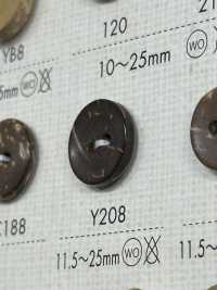 Y208 Natural Wood 2-hole Button DAIYA BUTTON Sub Photo