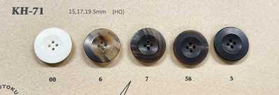KH-71 Real Buffalo Horn Matte Four-hole Horn Button For Jackets