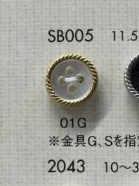 SB005 Polyester Resin/brass 4-hole Button DAIYA BUTTON Sub Photo