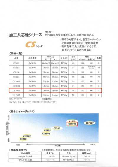 CS5005 ET・CS Series <Highly Versatile Fusible Interlining> 50D