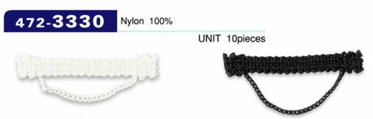 472-3330 Button Loop, Chain Cord Type, Approx. 7mm (H) X 42mm (W), Pack Of 10