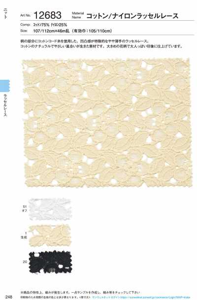 12683 Cotton Nylon Raschel Lace