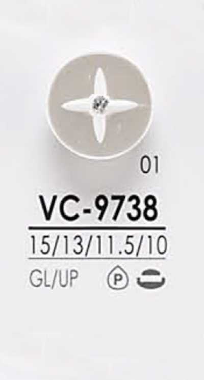 VC9738 Dyeable Pin Curl-Style Crystal Stone Button