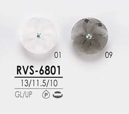RVS6801 Pin Curl-Style Crystal Stone Button For Dyeing