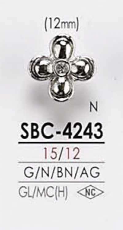 SBC4243 Flower Motif Metal Button