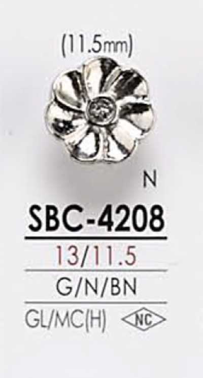 SBC4208 Floral Motif Metal Button