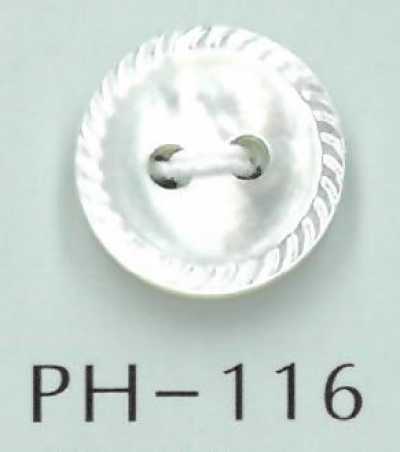 PH116 2-hole Edge-pattern Shell Button