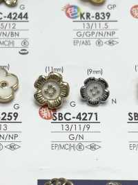 SBC4271 Flower Motif For Dyeing Metal Button IRIS Sub Photo