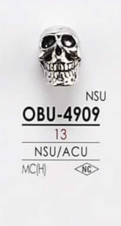 OBU4909 Skull-shaped Metal Button