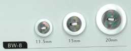 BW-8 4-hole White Shell Button