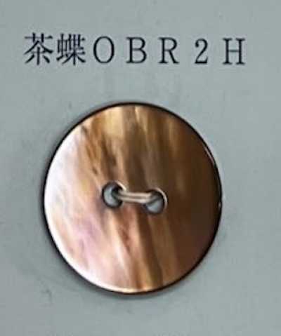 OBR2H 2-hole Rimless Brown Butterfly Shell Button