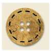 10045624 Wood Button With 4-hole Stitch Pattern