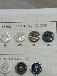 FR106 DAIYA BUTTONS Shell-like Polyester Button (Flower Pattern) DAIYA BUTTON Sub Photo