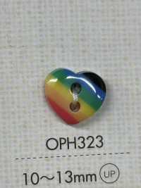 OPH323 DAIYA BUTTONS Heart-shaped Polyester Button (Rainbow) DAIYA BUTTON Sub Photo