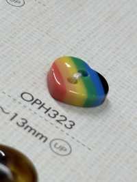 OPH323 DAIYA BUTTONS Heart-shaped Polyester Button (Rainbow) DAIYA BUTTON Sub Photo