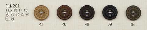 DLI-201 Leather-look Plastic 4-Hole Nylon Button