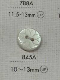 845A DAIYA BUTTONS Flat Double-hole Polyester Button (Flower Pattern) DAIYA BUTTON Sub Photo