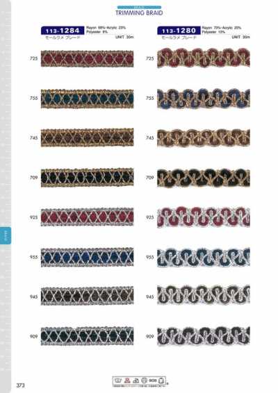 113-1284 Chenille Lame Braid Approx. 13mm