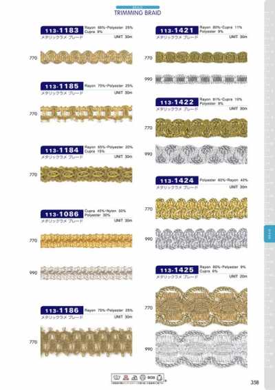 113-1422 Metallic Lame Braid Approx. 13 Mm
