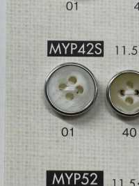 MYP42S Buffalo-like Silver 4-hole Polyester Button DAIYA BUTTON Sub Photo