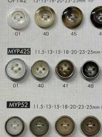 MYP42 Elegant Antique Gold 4-hole Polyester Button DAIYA BUTTON Sub Photo