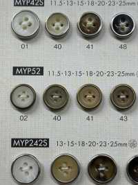 MYP52S Elegant Silver 4-hole Polyester Button DAIYA BUTTON Sub Photo