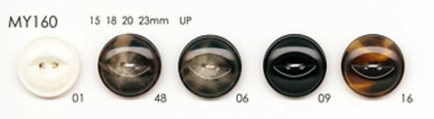 MY160 Polyester Resin Two-hole Cat-eye Button