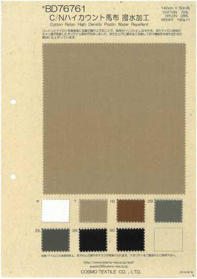 BD76761 C / N High Count Horse Cloth Water Repellent Finish