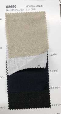 8690 Fuji Kinume 60s Linen Amundsen Antibacterial And Deodorant Processing[Textile / Fabric] Fuji Gold Plum Sub Photo