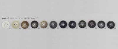 MYP43 Polyester Resin Button With Rim, 4 Holes