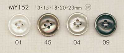 MY152 DAIYA BUTTONS Rimmed Four-Hole Shell-Style Polyester Button