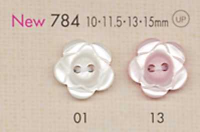 784 DAIYA BUTTONS Flower-Shaped Two-Hole Polyester Button