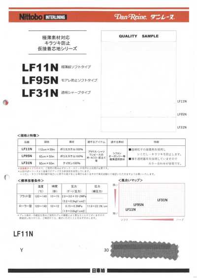 LF31N Anti-shine Temporary Fusible Interlining Series For Ultra-thin Materials, Clear Sharp Type