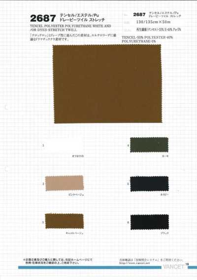 2687 Tencel/Polyester/PU Drapey Twill Stretch