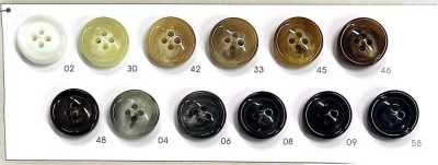 UNICORN779 [Buffalo Horn Style] 4-Hole Button, Rimmed, Matte