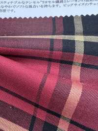 26195 Yarn-dyed 60 Thread Rayon/Tencel (TM) Lyocell Fiber Twill Mega Check[Textile / Fabric] SUNWELL Sub Photo